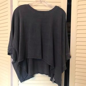 We the Free Free People cropped charcoal short sleeve tee